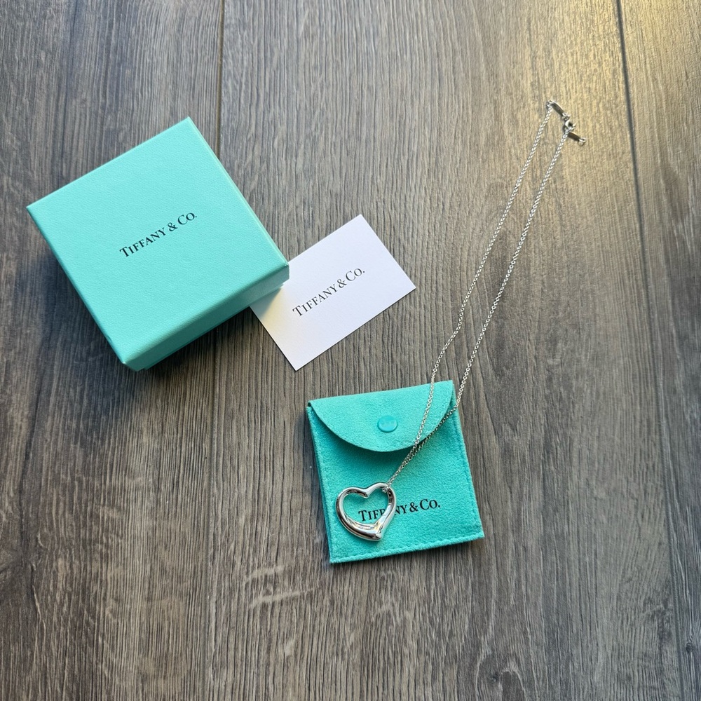 Tiffany & Co. Silver Elsa Peretti Open Heart Necklace
